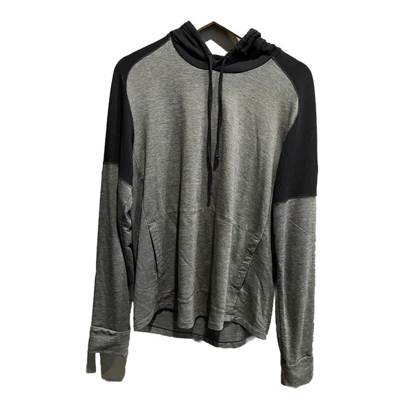 Icebreaker Merino Black Hooded Cool-Lite Pullover Men's Sweater Size‎ Large